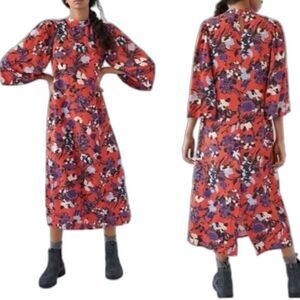 Anthropologie Porridge Angelique floral midi dress size Small Petite